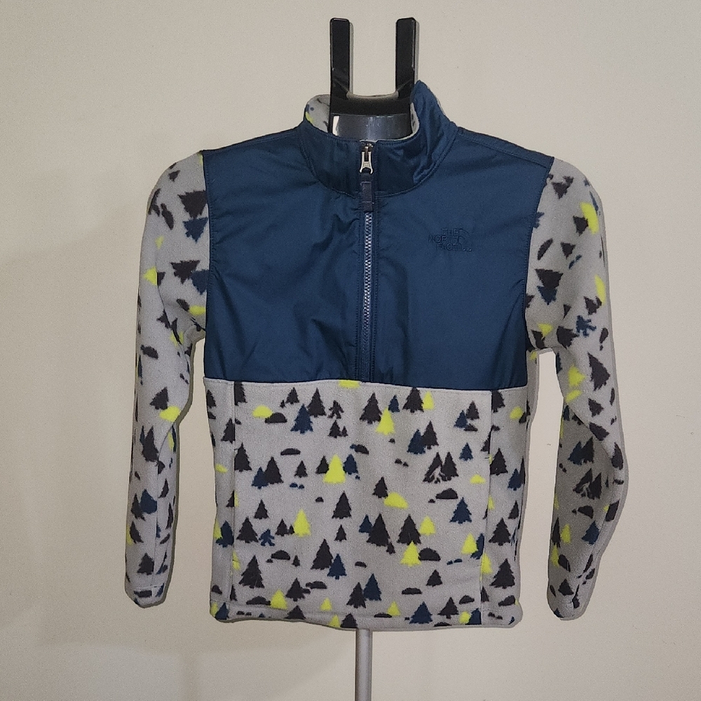 The North Face Kids Fleece Pullover - Navy and Gray. Size Medium